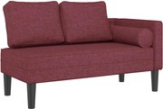 vidaXL Fotoliu șezlong cu perne, roșu vin, material textil