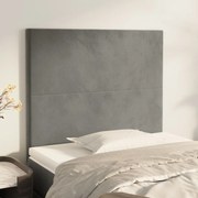 vidaXL Tăblii de pat, 2 buc, gri deschis, 80x5x78/88 cm, catifea