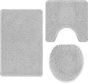 vidaXL Set de mochete anti-derapante pentru baie 3 pcs Gri PP