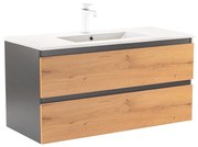 Dulap inferior Vario Forte 100 cu lavoar antracit-stejar