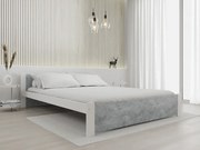 Pat de o persoana IKAROS 120 x 200 cm, beton/alb Saltele: Fara saltea, Somiera pat: Cu lamele drepte