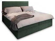 Pat tapițat boxspring ISPIRA 160x200 cm verde Saltele: Saltea cu arcuri Bonell