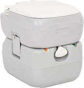 vidaXL Toaletă portabilă de camping, gri și alb, 22+12 L, HDPE