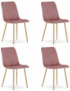 Set 4 Scaune Bucatarie/Dining Gabe Catifea Roz
