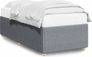 vidaXL Cadru de pat fără saltea, gri deschis, 90x190 cm, textil