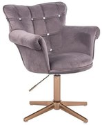 HR804CCROSS scaun Catifea Grafit cu Bază Aurie