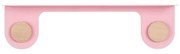 Raft de perete din oțel cu 2 cârlige și detalii din lemn de stejar Gazzda Hook, lungime 50 cm, roz