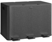 HOMCOM Coș de Gunoi cu 3 Secțiuni de 20L cu Pedală și 2 Capace cu Închidere Silențioasă, Coș de Gunoi din Oțel Inoxidabil și PP, 61.9x36.6x56.7 cm, Negru | Aosom Romania