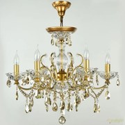 Candelabru cristal cu 6 brate Sevilla 2 in 1 auriu MYDIA004-06-G