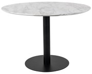 Masă de dining rotundă cu blat cu aspect de marmură ø 110 cm Bolzano – House Nordic