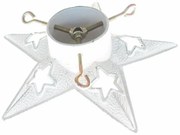 Suport de pom de Crăciun din fontă Stars alb, 33,5x 9 x 33 cm