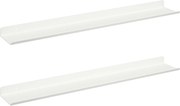vidaXL Raft suspendat Pe perete 2 pcs Alb 60 x 9 x 2,5 cm Oțel