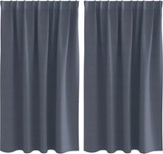 vidaXL Perdele Opaque cu Inel 2 pcs Antracit 140 x 140 cm Poliester