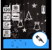 Aigostar - Guirlandă LED de exterior pentru Crăciun 120xLED/6W/230V/8 funcții 3x0,6m IP44 alb rece+telecomandă