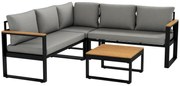Outsunny Set de Mobilier pentru Grădină din 4 Piese cu 2 Canapele Duble, Colțar și Măsuță de Cafea, 124x61x71,5 cm, Gri | Aosom Romania