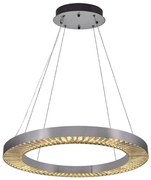 Candelabru LED suspendat pe cablu JESI, 85W, 230V, 3000K, diametru 80 cm, argintiu