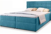 Pat tapitat boxspring GLORIEN VELVET 180x200 cm albastru Saltele: Saltea cu arcuri Bonell