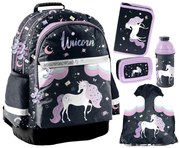 Set școlar pentru fete UNICORN - set din 5 piese cu rucsac și accesorii