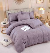 Lenjerie De Pat 1 Persoana - Mov Inchis Cu Model