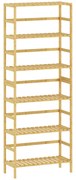 HOMCOM Raft de bambus cu 6 niveluri, cu rafturi reglabile, 60x26x161 cm | Aosom Romania