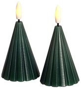 Decorațiune luminoasă de Crăciun verde-închis 2 buc. ø 6 cm Laura – Sirius