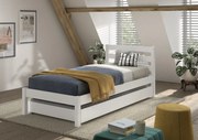 Pat single alb 90 x 200 cm din colecția PINO, cu sertar pentru dormit sau depozitare – Vipack