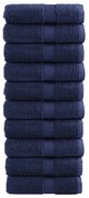 vidaXL Prosoape de baie premium SOLUND, 10 buc., bleumarin, 30 x 30 cm, 600 g/m²