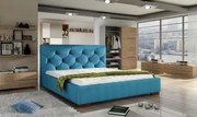 Pat Blue tapitat 200 x 140 x 106 cm: Pat fara accesorii Catifea