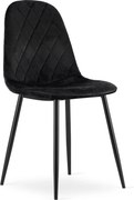 OFERTA Scaun de catifea neagra ASTI cu picioare negre II. calitate