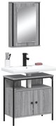 vidaXL Set mobilier de baie, 2 piese, gri sonoma, lemn prelucrat
