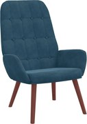 vidaXL Scaun de relaxare, albastru, catifea