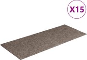 vidaXL Covorașe autoadezive pentru scări, 15 buc., 60x25 cm, bej, dreptunghiulare