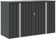 vidaXL Cutie de depozitare pentru grădină Negru 214 x 82 x 132 cm Oțel
