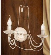 Aplica de perete design rustic cu 2 brate Vela, ivory