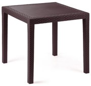 Masă de grădină Ratan Lux, 73 x 75,5 x 75,5 cm,wenge