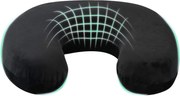 vidaXL Perna de gât pentru călătorie Negru 27 x 27 x 8 cm