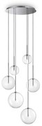 Lustra suspendata design modern Equinoxe sp6 crom/transparent