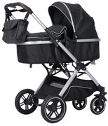 Carucior nou nascuti 2 in 1 NOVOKIDS™ H3100 series, Cu geanta bebe, Cadru Aluminiu, Amortizoare, Roti din cauciuc plin AVE, Landou, Spatar reglabil 3