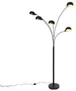 Lampa de podea de design neagra cu 5 lumini - Sixties
