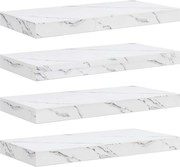 vidaXL Raft de perete Pe perete 4 pcs Marmură albă 50 x 23,5 x 4 cm