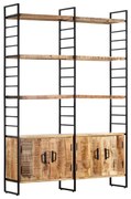 vidaXL Bibliotecă cu 4 rafturi, 124x30x180 cm, lemn de mango nefinisat