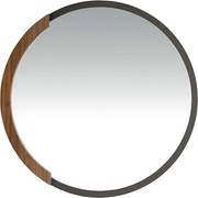 Oglinda decorativa design LUX Round black steel, 80cm