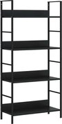 vidaXL Etajeră cărți 4 rafturi, negru, 60x27,6x124,5 cm lemn prelucrat