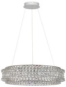 Lustra suspendata LED crom, cristale sticla CELYSIA 80cm