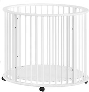 Țarc pentru copii alb din lemn de fag 90x90 cm Dino – Vipack