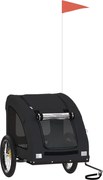 vidaXL Remorcă bicicletă animale companie, negru, textil oxford/fier