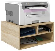 HOMCOM Organizator birou aspect lemn cu 3 compartimente, suport imprimantă dim. 47L x 40l x 22,5H cm | Aosom Romania