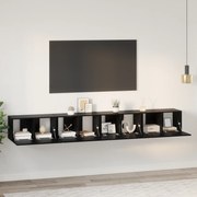 vidaXL Set comodă TV 4 pcs Stejar negru 60 x 30 x 30 cm Lemn compozit