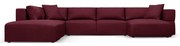 Colțar burgundy (cu colț pe partea stângă /în formă de "U") Esther – Milo Casa