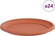 vidaXL Tavă rotundă pentru flori 24 pcs Roșu cărămidă Ø 27 x 2,5 cm